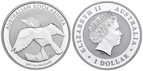 Australia. Elizabeth II. 1 dollar. 2011. Perth. P. (Km-no cita). Ag. 31,11 g. Kookaburra. PR. Est...40,00.