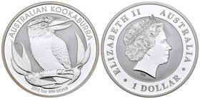 Australia. Elizabeth II. 1 dollar. 2012. Perth. P. (Km-1829). Ag. 31,11 g. Kookaburra. PR. Est...30,00.