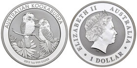 Australia. Elizabeth II. 1 dollar. 2013. Perth. P. (Km-1985). Ag. 31,14 g. Kookaburra. PR. Est...25,00.