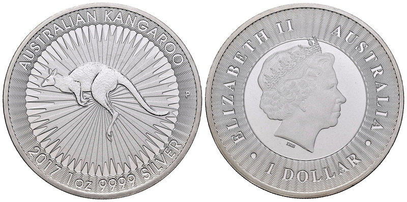 Australia. Elizabeth II. 1 dollar. 2017. Perth. P. Ag. 31,11 g. Kangaroo. PR. Es...