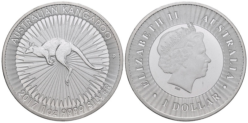 Australia. Elizabeth II. 1 dollar. 2017. Perth. P. Ag. 31,11 g. Kangaroo. PR. Es...
