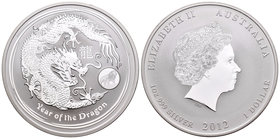 Australia. Elizabeth II. 1 dollar. 2012. Perth. P. (Km-1664). Ag. 31,11 g. Year of the Dragon. Est...40,00.