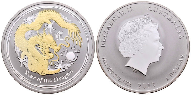 Australia. Elizabeth II. 1 dollar. 2012. Perth. P. (Km-1664.1). Ag. 31,11 g. Par...