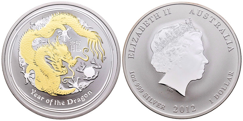 Australia. Elizabeth II. 1 dollar. 2012. Perth. P. (Km-1664.1). Ag. 31,11 g. Par...