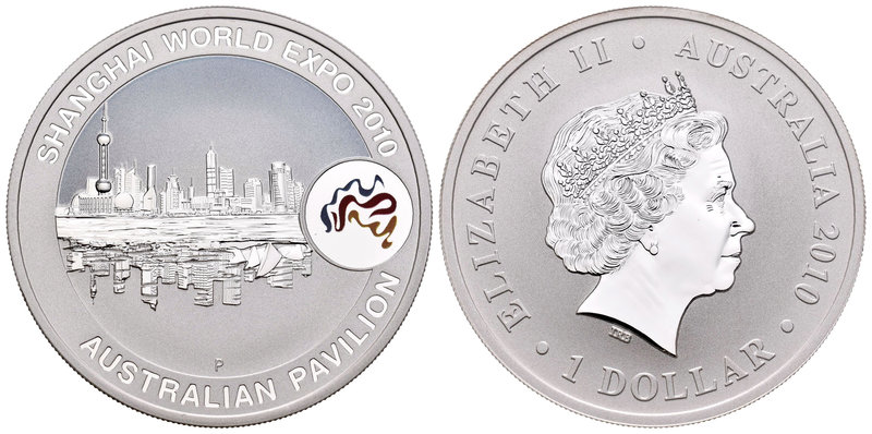 Australia. Elizabeth II. 1 dollar. 2010. Perth. P. (Km-1394). Ag. 31,11 g. Colou...