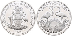 Bahamas. Elizabeth II. 2 dollars. 1976. FM. (Km-66a). Ag. 3002,00 g. Commonwealth. PR. Est...20,00.