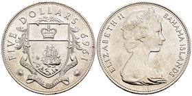Bahamas. Elizabeth II. 5 dollars. 1969. (Km-10). Ag. 42,20 g. PR. Est...35,00.