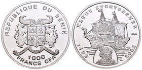 Benin. 1000 francos. 2002. (Km-62). Ag. 20,02 g. Kleus Stortebeker. PR. Est...20,00.
