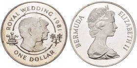 Bermuda. Elizabeth II. 1 dollar. 1981. (Km-28a). Ag. 28,08 g. Weeding. PR. Est...35,00.