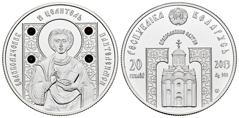 Belarus. 2 rublos. 2013. (Km-A176). Ag. 20,18 g. Saint Steraphin of Sarov. PR. E...