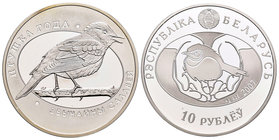 Belarus. 10 rublos. 2007. (Km-157). Ag. 16,81 g. Birds of the years. PR. Est...20,00.