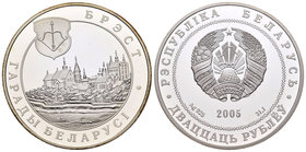 Belarus. 20 rublos. 2005. (Km-128). Ag. 3110,00 g. PR. Est...35,00.