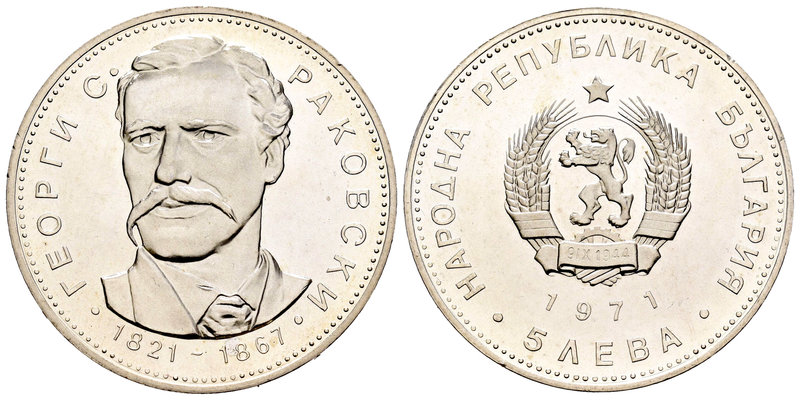 Bulgaria. 5 leva. 1971. (Km-79). Ag. 20,83 g. Georgi S. Rakovski. UNC. Est...25,...