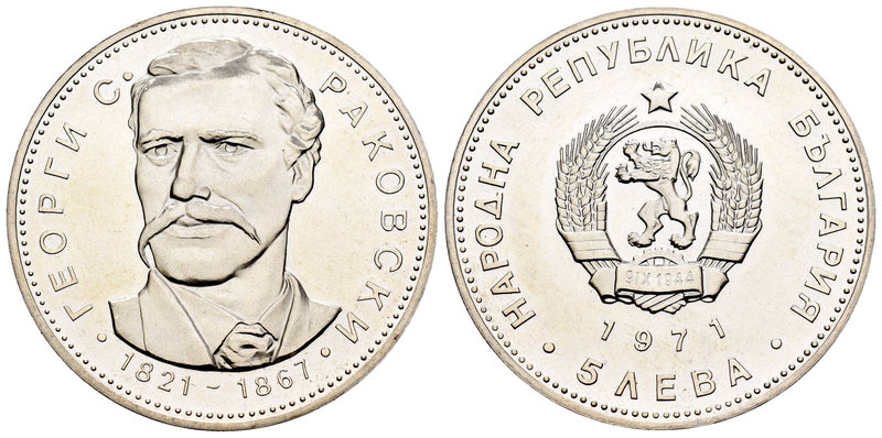 Bulgaria. 5 leva. 1971. (Km-79). Ag. 20,83 g. Georgi S. Rakovski. UNC. Est...25,...