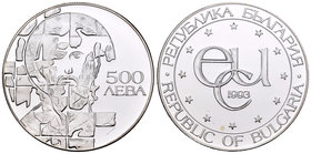 Bulgaria. 500 leva. 1993. (Km-206). Ag. 33,63 g. PR. Est...25,00.