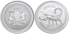 Chad. 500 francos CFA. 2017. Ag. 31,11 g. Scorpion. PR. Est...30,00.