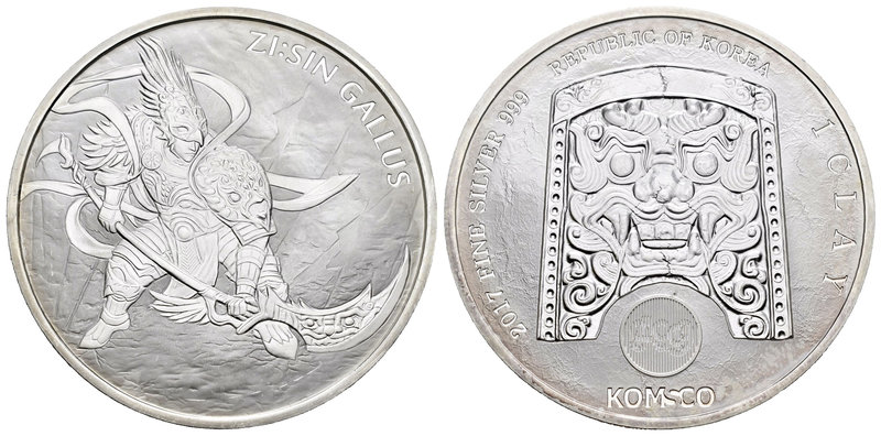 South Korea. 1 clay. 2017. Ag. 31,11 g. Chiwoo Cheonwang. PR. Est...60,00.