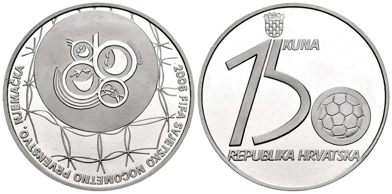 Croatia. 150 kuma. 2004. (Km-85). Ag. 24,15 g. Soccer World Cup '06. PR. Est...2...