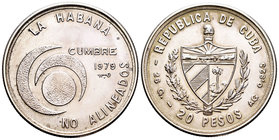 Cuba. 20 pesos. 1997. (Km-44). Ag. 26,00 g. PR. Est...25,00.