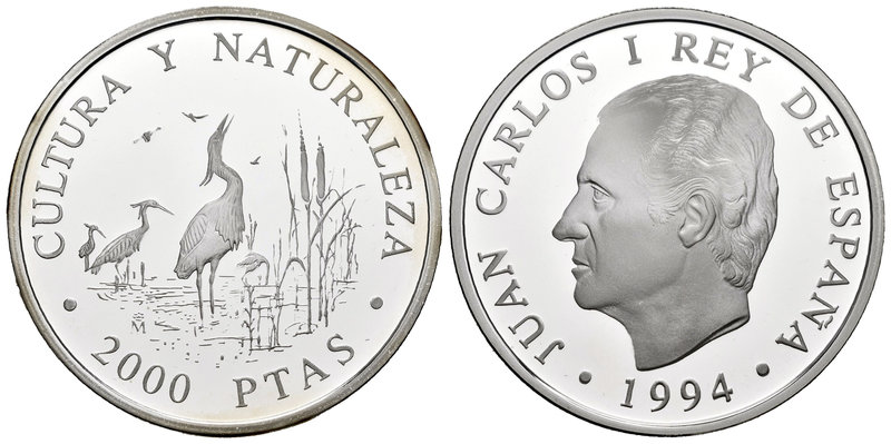 Spain. Juan Carlos I (1975-2014). 2000 pesetas. 1994. Ag. 27,01 g. PR. Est...20,...