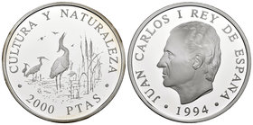 Spain. Juan Carlos I (1975-2014). 2000 pesetas. 1994. Ag. 27,01 g. PR. Est...20,00.