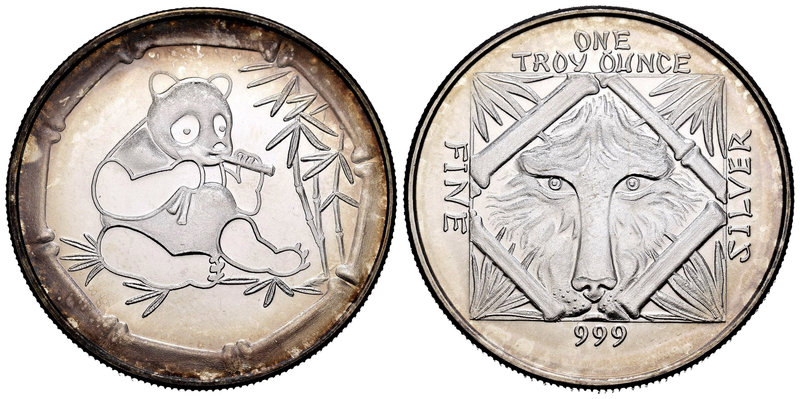 United States. 1 onza. Ag. 31,40 g. Panda and Lion. PR. Est...25,00.