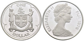 Fiji. Elizabeth II. 1 dollar. 1976. (Km-32a). Ag. 28,28 g. PR. Est...25,00.