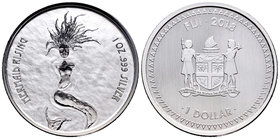 Fiji. Elizabeth II. 1 dollar. 2018. Ag. 31,11 g. Mermaid Rising. PR. Est...35,00.