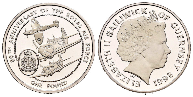 United Kingdom. Elizabeth II. 1 libra piedfort. 1998. (Km-P26). Ag. 19,00 g. Con...
