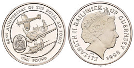 United Kingdom. Elizabeth II. 1 libra piedfort. 1998. (Km-P26). Ag. 19,00 g. Con certificado. PR. Est...50,00.