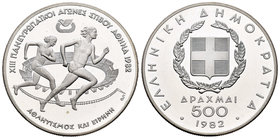 Greece. 500 dracmas. 1982. (Km-140). Ag. 28,88 g. Pan-European Games. PR. Est...25,00.