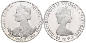 Guernsey. Elizabeth II. 25 pence. 1980. (Km-35a). Ag. 28,28 g. PR. Est...25,00.