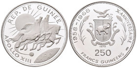 Guinea. 250 francos. 1970. (Km-14). Ag. 14,62 g. Apolo XIII. PR. Est...20,00.