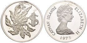Cayman Islands. Elizabeth II. 1 dollar. 1975. (Km-6). Ag. 18,09 g. PR. Est...25,00.