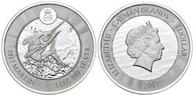 Cayman Islands. Elizabeth II. 1 dollar. 2017. Ag. 31,10 g. Marlin fish. PR. Est...35,00.