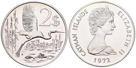 Cayman Islands. Elizabeth II. 2 dollars. 1972. (Km-7). Ag. 29,45 g. PR. Est...25,00.