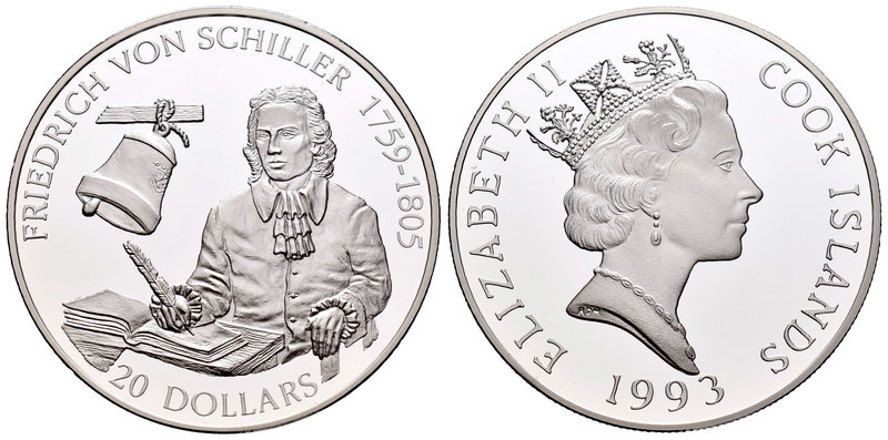 Cook Islands. Elizabeth II. 20 dollars. 1993. (Km-151). Ag. 31,47 g. Friedrich V...