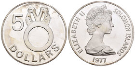 Salomon Islands. Elizabeth II. 5 dollars. 1978. (Km-7). Ag. 28,28 g. PR. Est...25,00.
