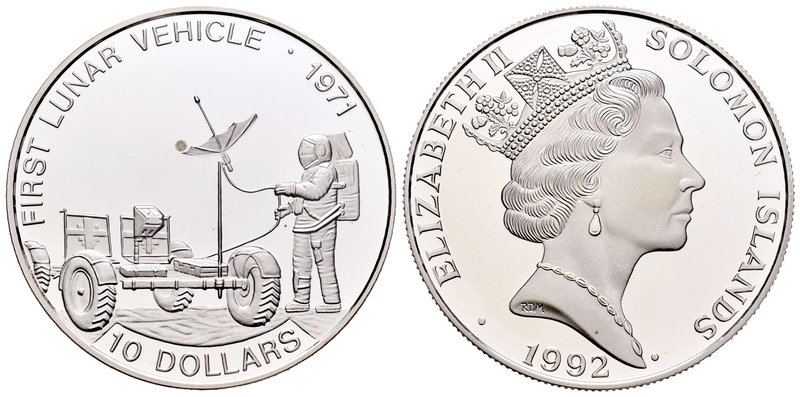 Salomon Islands. Elizabeth II. 10 dollars. 1992. (Km-40). Ag. 31,47 g. Primer ve...