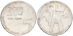 Israel. 5 lirot. 1966. (Km-48). Ag. 25,00 g. UNC. Est...30,00.