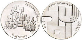 Israel. 10 lirot. 1969. (Km-53). Ag. 26,00 g. UNC. Est...30,00.