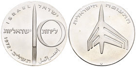 Israel. 10 lirot. 1972. (Km-62). Ag. 26,00 g. UNC. Est...30,00.