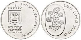 Israel. 10 lirot. 1972. (Km-70.1). Ag. 26,00 g. UNC. Est...30,00.
