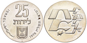 Israel. 25 lirot. 1976. (Km-85). Ag. 26,07 g. PR. Est...30,00.