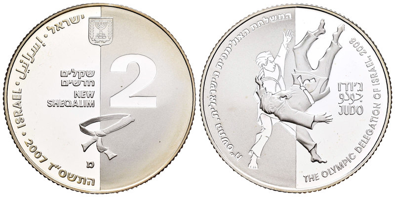 Israel. 2 new sheqalim. 2008. (Km-427). Ag. 28,80 g. Juegos Olímpicos Pekín 2008...