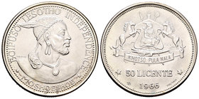 Lesotho. 50 licente. 1966. (Km-4.1). Ag. 28,33 g. UNC. Est...30,00.