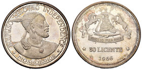 Lesotho. 50 licente. 1966. (Km-4.1). Ag. 28,39 g. UNC. Est...30,00.