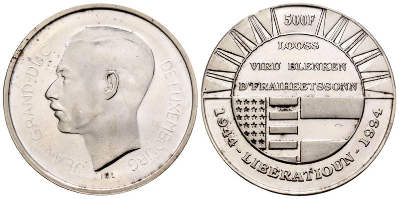 Luxemburg. 500 francos. 1994. (Km-69). Ag. 22,65 g. 50 años de la liberación. UN...