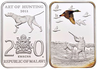 Malawi. 20 20 kwacha. 2011. (Km-211). Ag. 28,28 g. Coloured Duck. PR. Est...45,00.