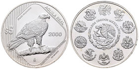 Mexico. 5 pesos. 2000. México. (Km-652). Ag. 31,11 g. UNC. Est...35,00.
